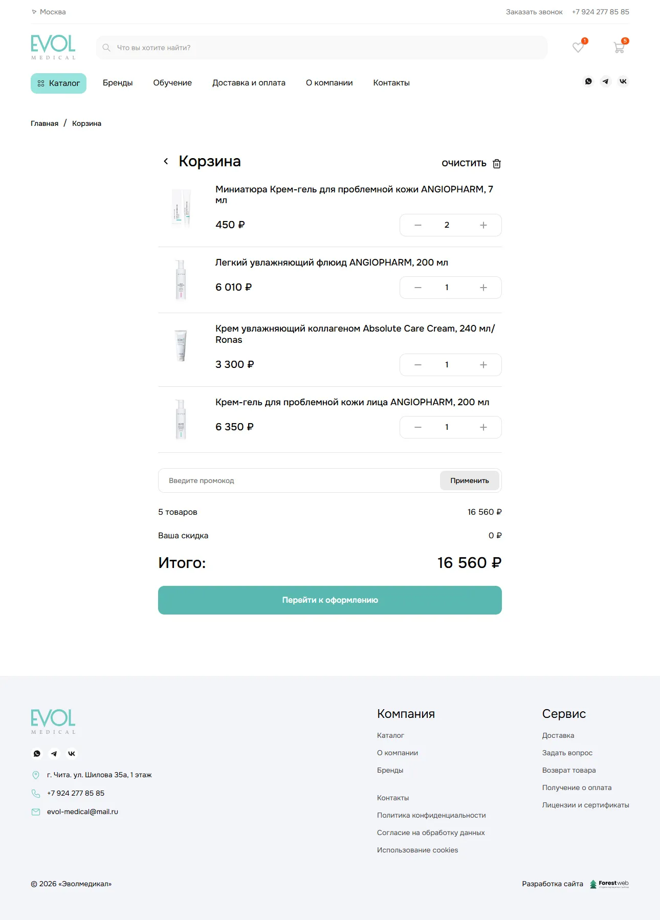 Минималистичная но функциональная evolmedical